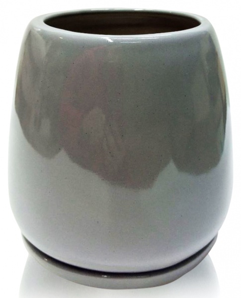 Горщик для квітів Eterna 13,5х13,5х14 см овальний 2 л зелена хвиля (203-14 зелена хвиля) 