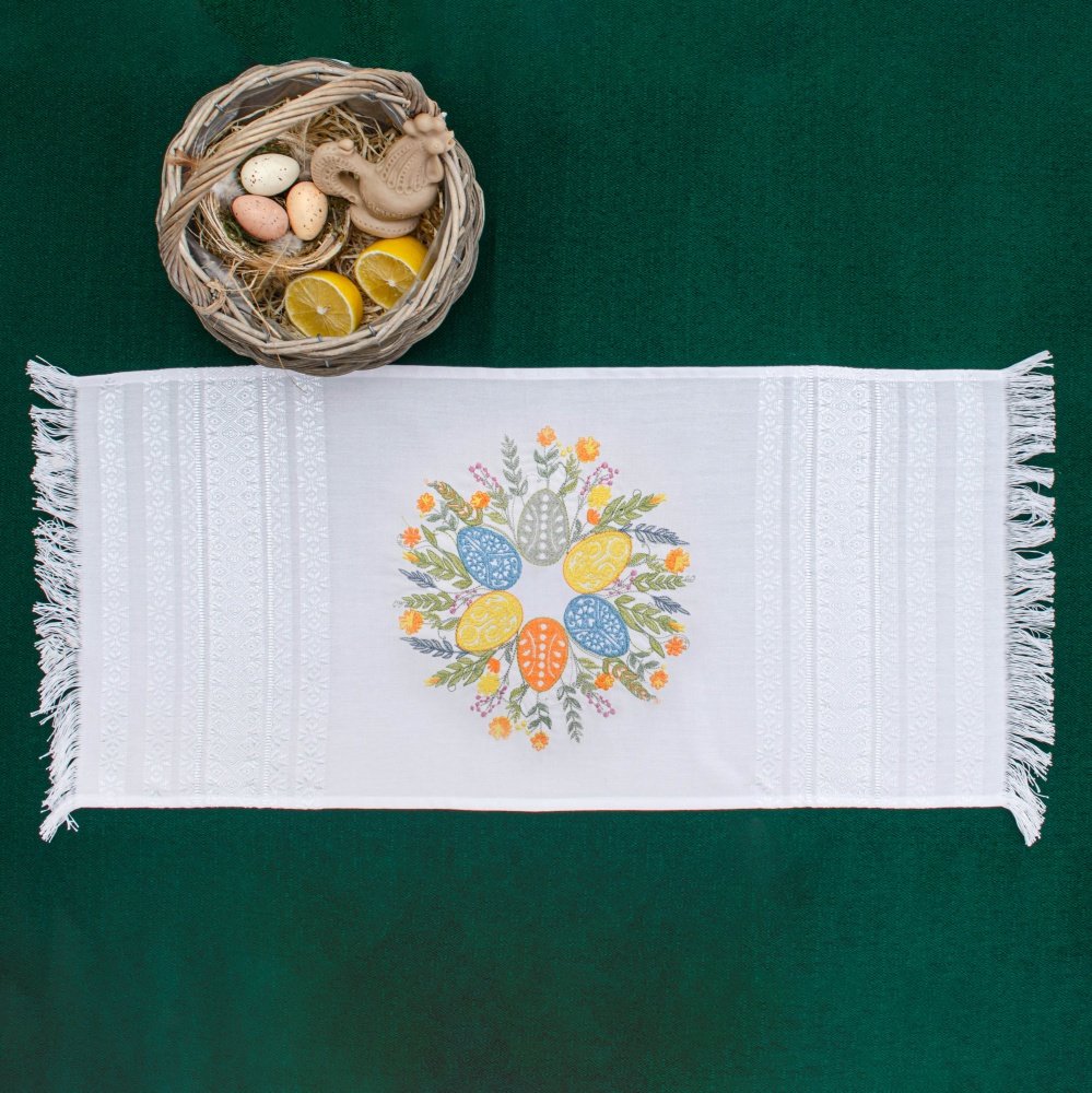 Рушник великодній 30x72 см Едельвіка білий
