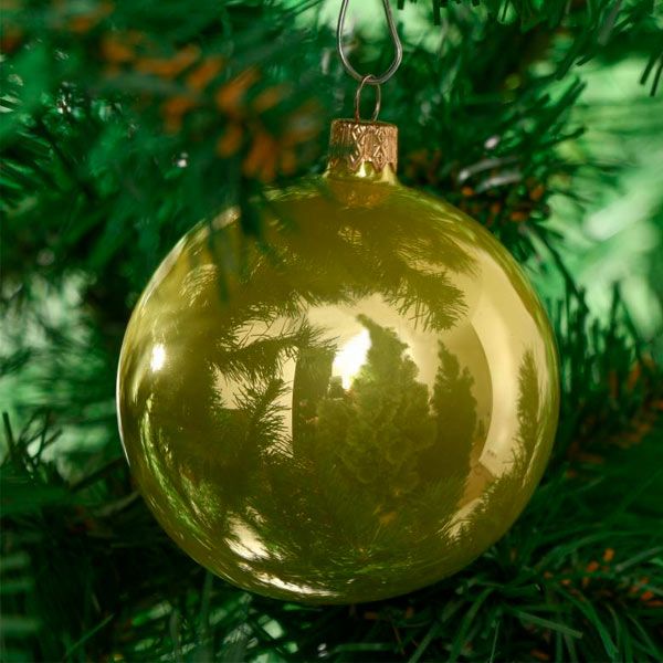 Шар стеклянный d100 однотонный лимонный