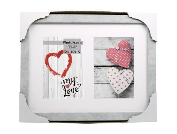 Фоторамка с паспарту SvitArt FKP-2-1913-4B 10x15 см бетон светлый 