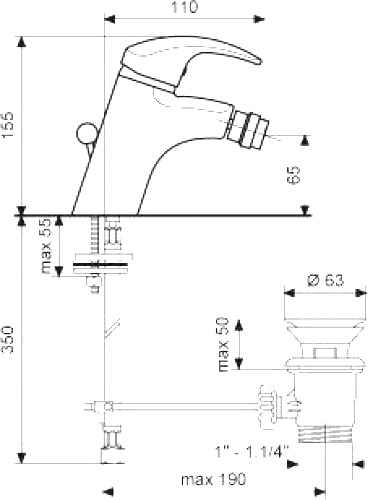 Смеситель для биде Emmevi Rubinetterie Luxor BR7004R