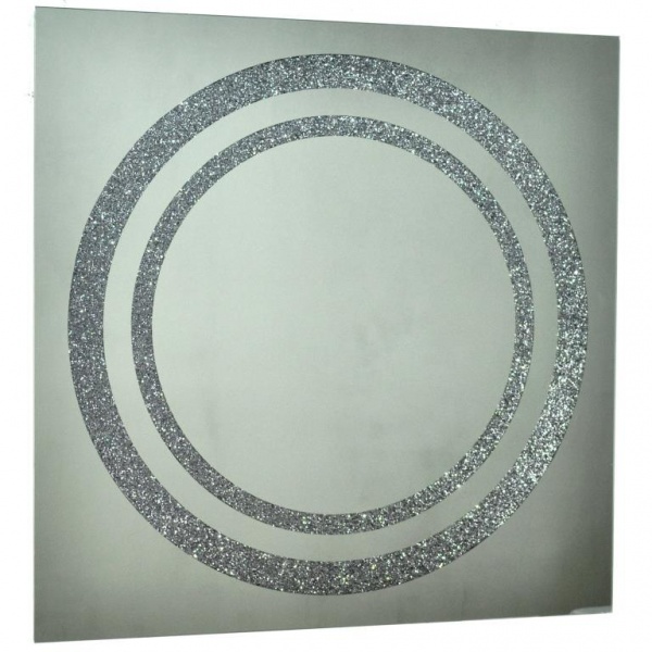 Дзеркало SEAPS Zerrofixx Glitter Circle Silver Series 5 90x90 см №3505 