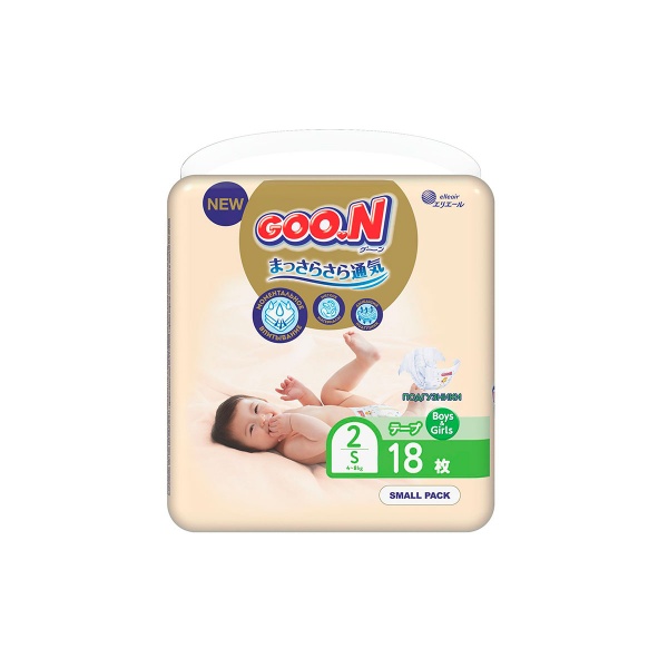 Подгузники Goon Premium Soft 4-8 кг 2(S) 18 шт.