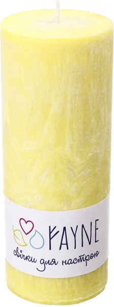 Свічка Циліндр пальмова жовта 6х15 см ТМ FAYNE