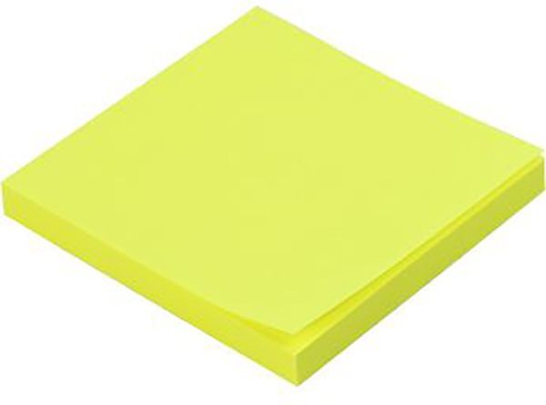 Бумага для заметок с клейким слоем 75х75 мм желтая 80 л. L1211 - 10 LEO