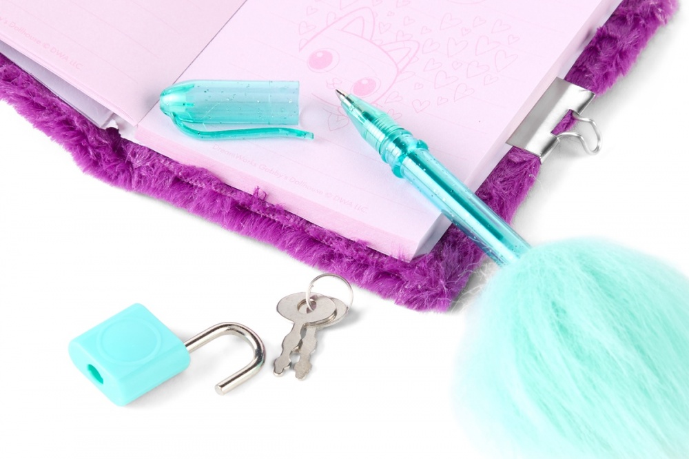 Блокнот Gabby's Dollhouse пушистый на замке с ручкой GD99988