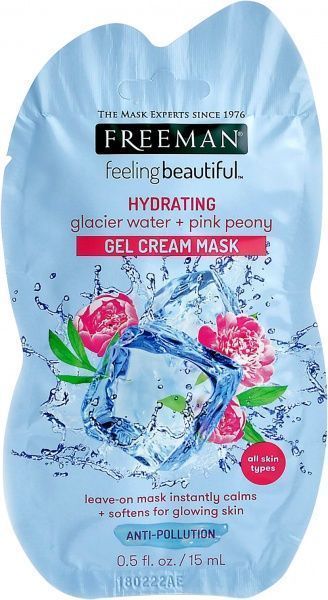 Маска для лица FREEMAN Feeling Beautiful гелевая Ледниковая вода и розовый пион 15 мл