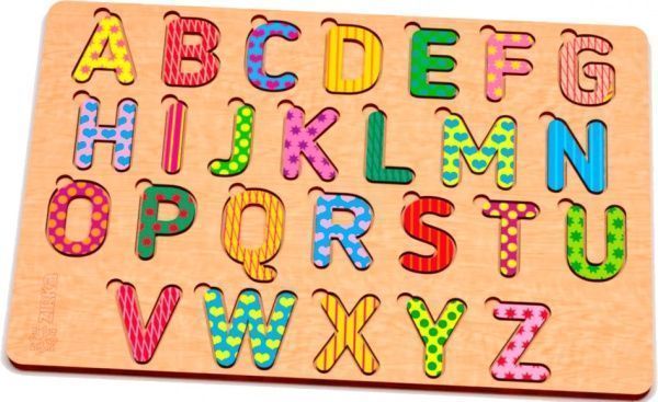 Пазл деревянный Зірка Алфавит английский цветной 119343