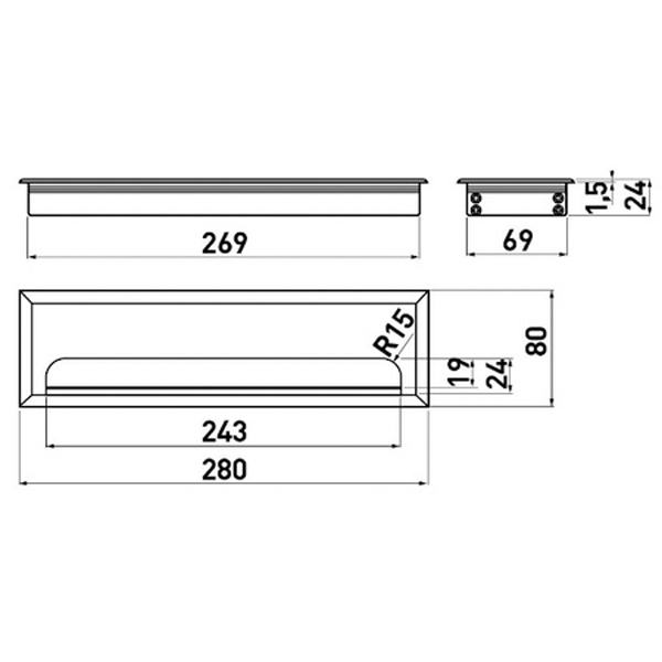 Заглушка для дротів Merida 80x280 мм алюміній GTV