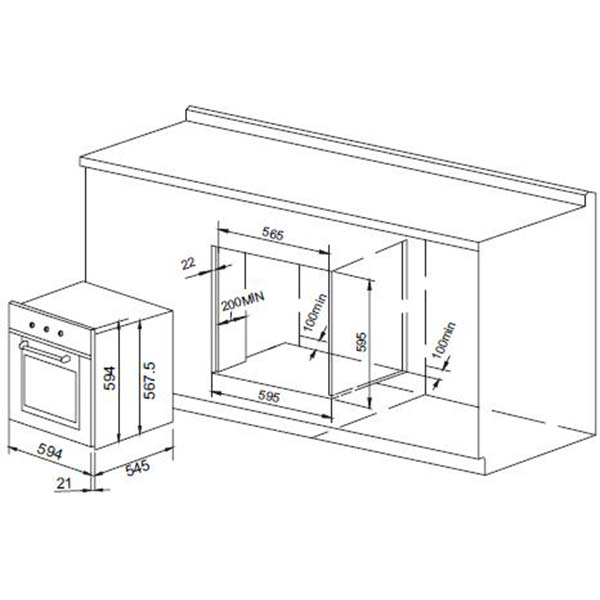 Духовой шкаф электрический Pyramida F 82 burgundy