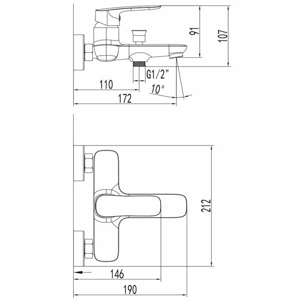 Змішувач для ванни Imprese Loket 10230