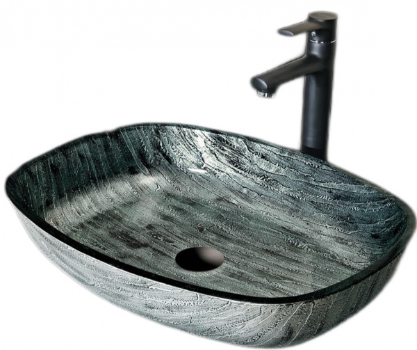 Умивальник EGO скляний 54х39,5х11 см сірий