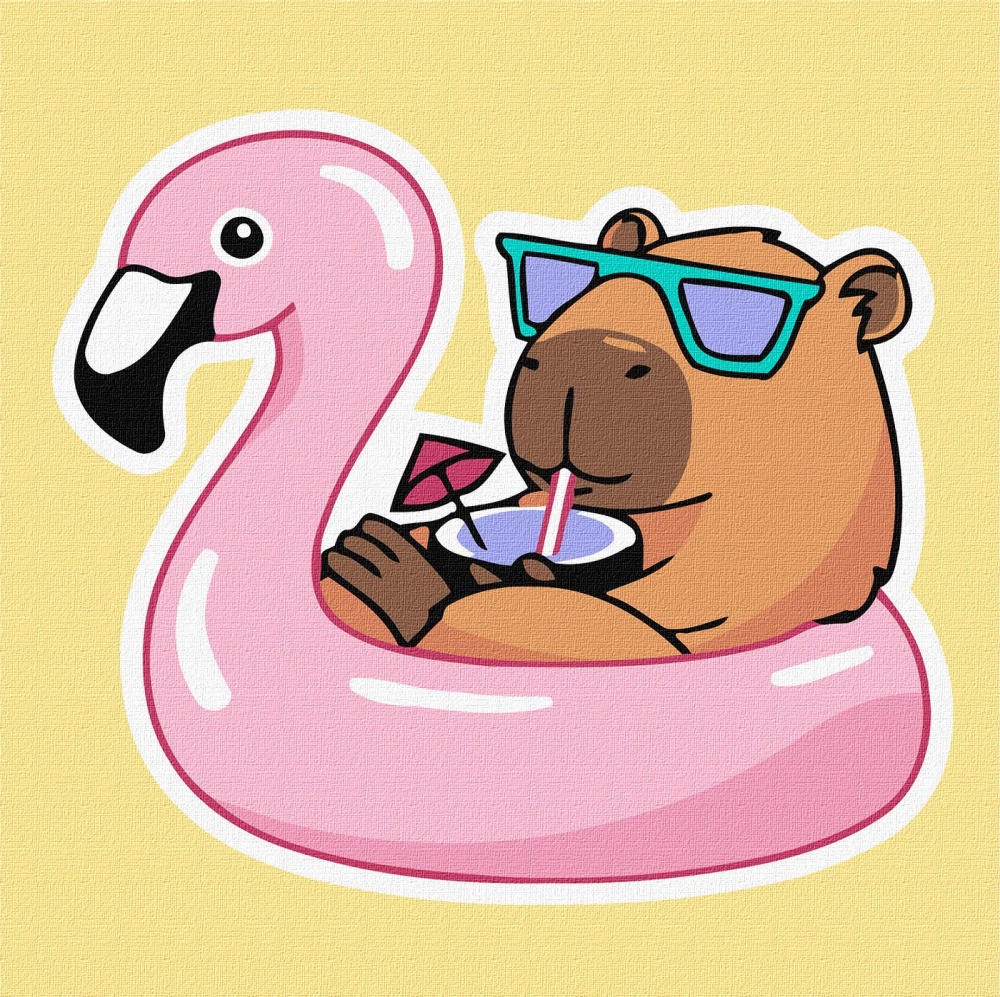 Картина по номерам Капибара на отдыхе ©art_selena_ua Ideyka