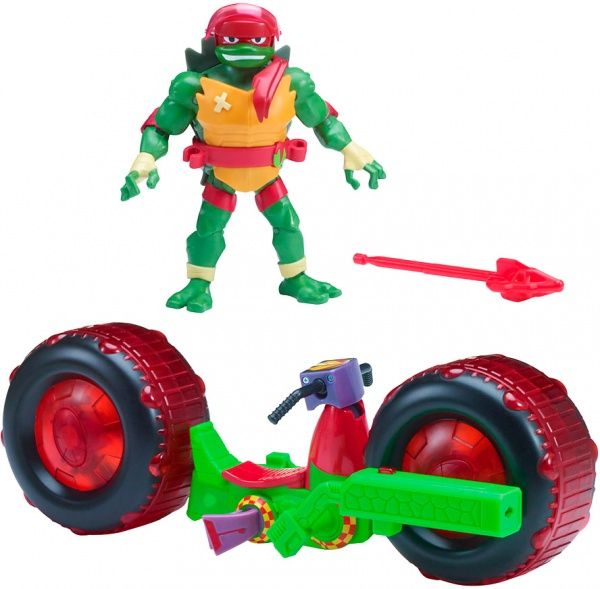 Фигурка TMNT серии «Эволюция Черепашек-Ниндзя» МОТОЦЫКЛ СТЕЛС и РАФАЕЛЬ 