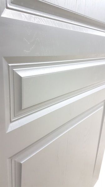 Дверь входная Булат Олимп 216 дуб графит / белая текстура 2050x950мм левая