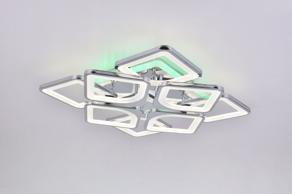 Люстра світлодіодна Hopfen Sirius CHR-RGB з пультом ДК 96 Вт хром/білий 