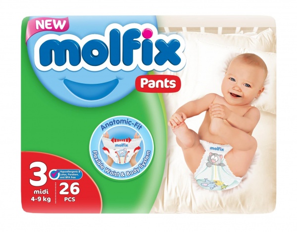 Підгузки-трусики Molfix дитячі 3 (4-9 кг), 26 шт.