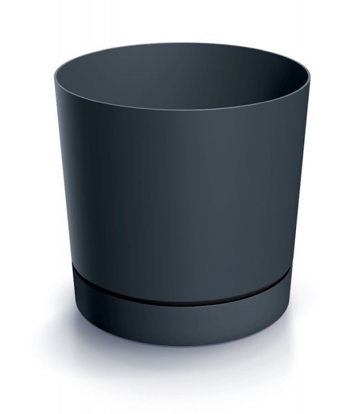 Горшок для цветов PRP Tubo P 200 мм с подставкой антрацит круглый (67115-433) 