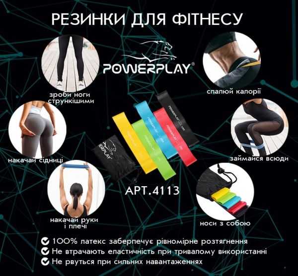 Стрічка-еспандер PowerPlay 4113 5 шт. 500х50 мм від 0.4 до 1.2 мм
