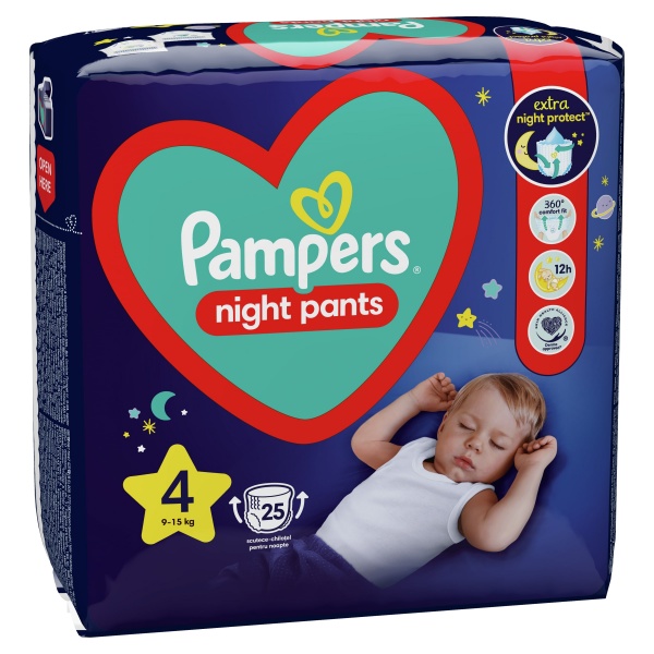 Підгузки-трусики Pampers Night Pants Розмір 4 (9-15 кг) 25 шт.
