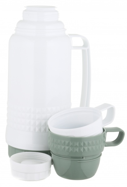 Термос Eclipse со стеклянной колбой зеленый 1000 мл Flamberg Smart Kitchen