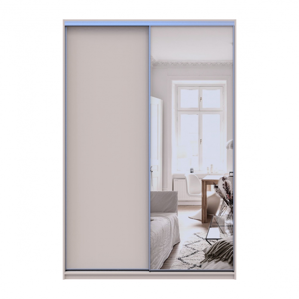 Шафа-купе Сіті Лайт Doros дзеркалоДСП 1,5 м 1500x600x2250 мм кашемір двері ДСП/дзеркало