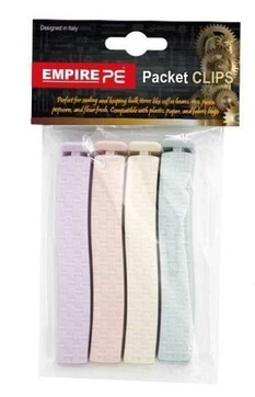 Набір затискачів для пакетів Empire Карло 4 шт. 10х1,5 см різнокольорові