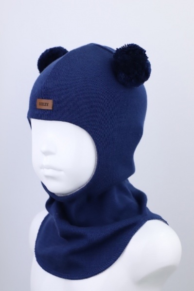 Шапка для мальчика Beezy Мишка р.44-46 темно-синий 1702 