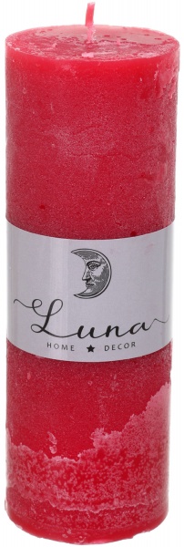 Свеча Рустик цилиндр красный Cardinal C5516-200 Luna