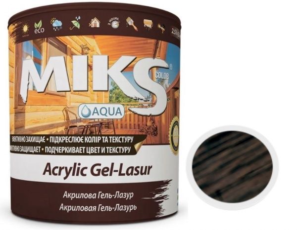 Лазурь MIKS Color акриловая палисандр полумат 2,5 л