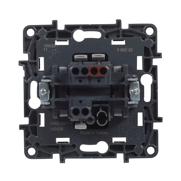 Переключатель проходной одноклавишный Niloe Step 863506 без подсветки черный