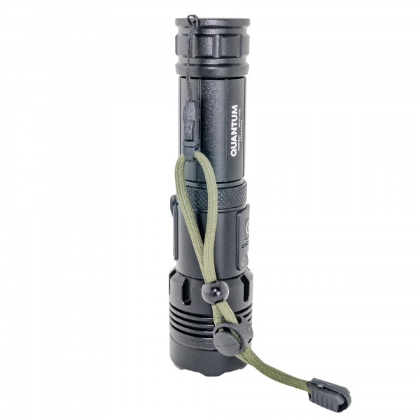 Ліхтар Quantum QM-FL1035 Perfect 5WLED zoom +3WCOB з функцією Power Bank Li-ion18650/2600mAh bох чорний