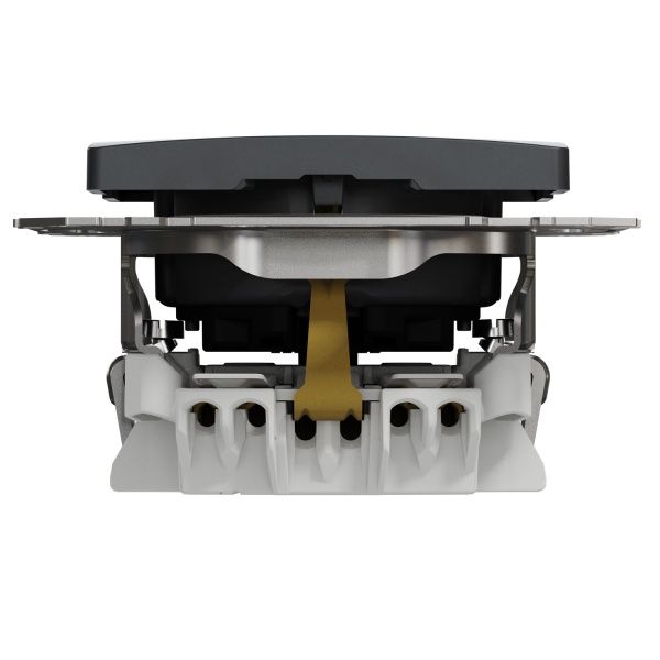 Розетка силова із заземленням Schneider Electric Sedna Design зі шторками без кришки чорний SDD114022