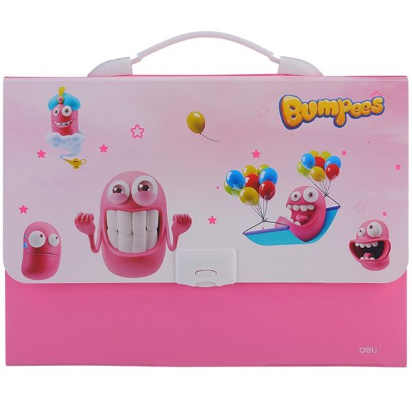 Папка-портфель Bumpees EZ60102 А4 7 отделений розовый Deli