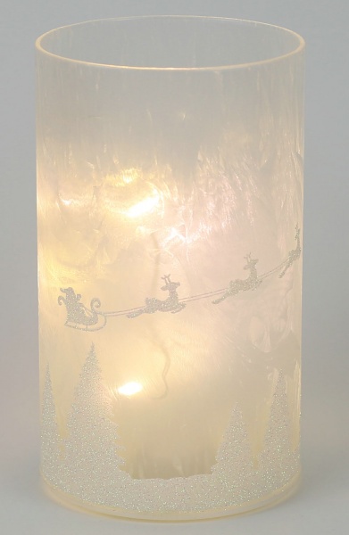 Свічник із 3D зірками 9х18 см білий D6849 