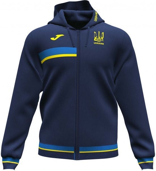 Джемпер форми збірної України 2021 Joma FED. FUTBOL UCRANIA ZIP-UP HOODIE AT102378A339 р. M темно-синій