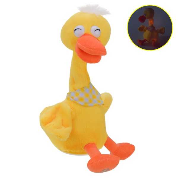 Іграшка м'яка інтерактивна Shantou Качка-повторюшка K4104