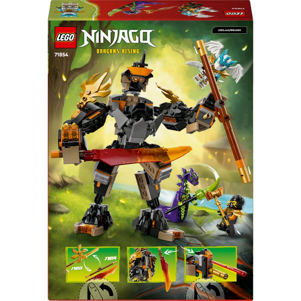 Конструктор LEGO NINJAGO Робот Коула для миссии и Дракон Зейн 71854