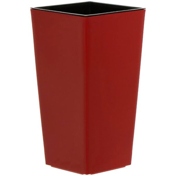 Горщик пластиковий Lamela Фінезія квадратний 3,5л бордовий/чорний (531) 