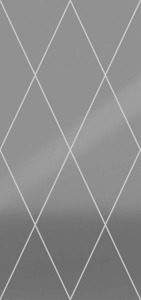 Скло Грейд прозоре 603x285 Ромб білий під фасад МДФ/Лондон 713x396