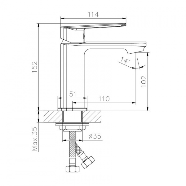 Смеситель для умывальника Koller Pool Line LN0200