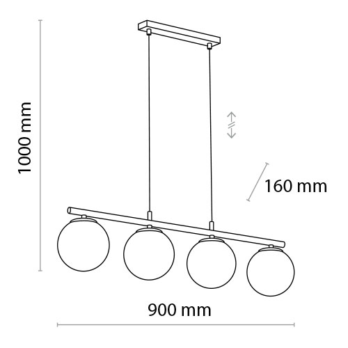 Підвіс TK Lighting Maxi 4x60 Вт E27 білий 3480 