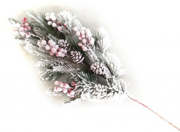 Декорація новорічна Гілка хвойна засніжена 85 см RS1Z1980X 