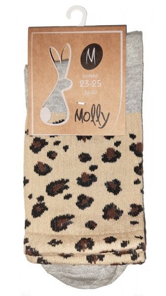 Носки Молли Лаунж леопард р. 23-25 серый 1 пар 