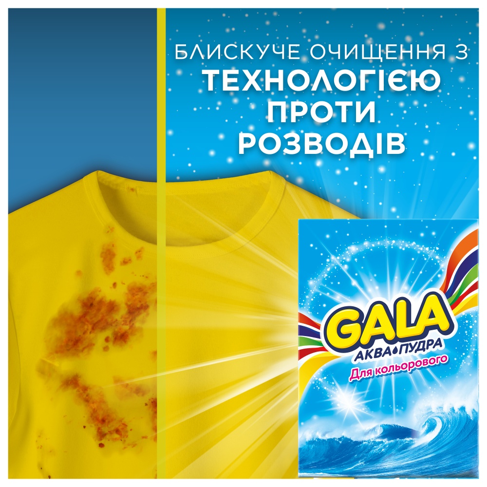 Пральний порошок для машинного та ручного прання Gala Аква-Пудра Морська свіжість для кольорових речей 7,1 кг