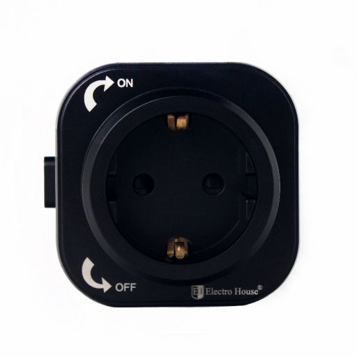 Розетка трековая с заземлением ElectroHоuse Unique Elegance без шторок без крышки черный EH-PT-001B