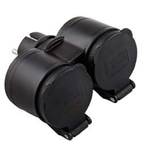 Двійник Electraline із заземленням 2 гн. чорний 55074 