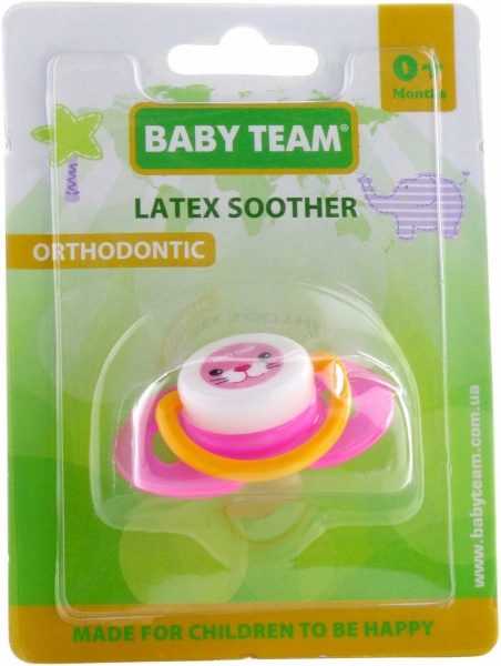 Пустышка Baby Team латексная ортодонтическая 3200