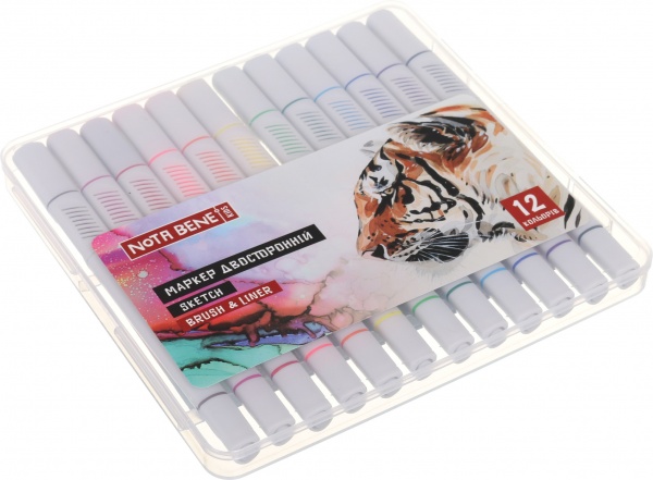 Маркер двусторонний Nota Bene Sketch 12 шт 726-12 