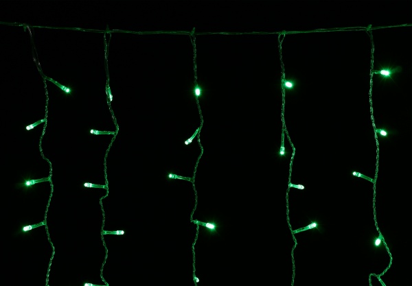 Електрогірлянда-штора зелена LDCL368-G-E вбудований світлодіод (LED) 368 ламп 1,5 м 